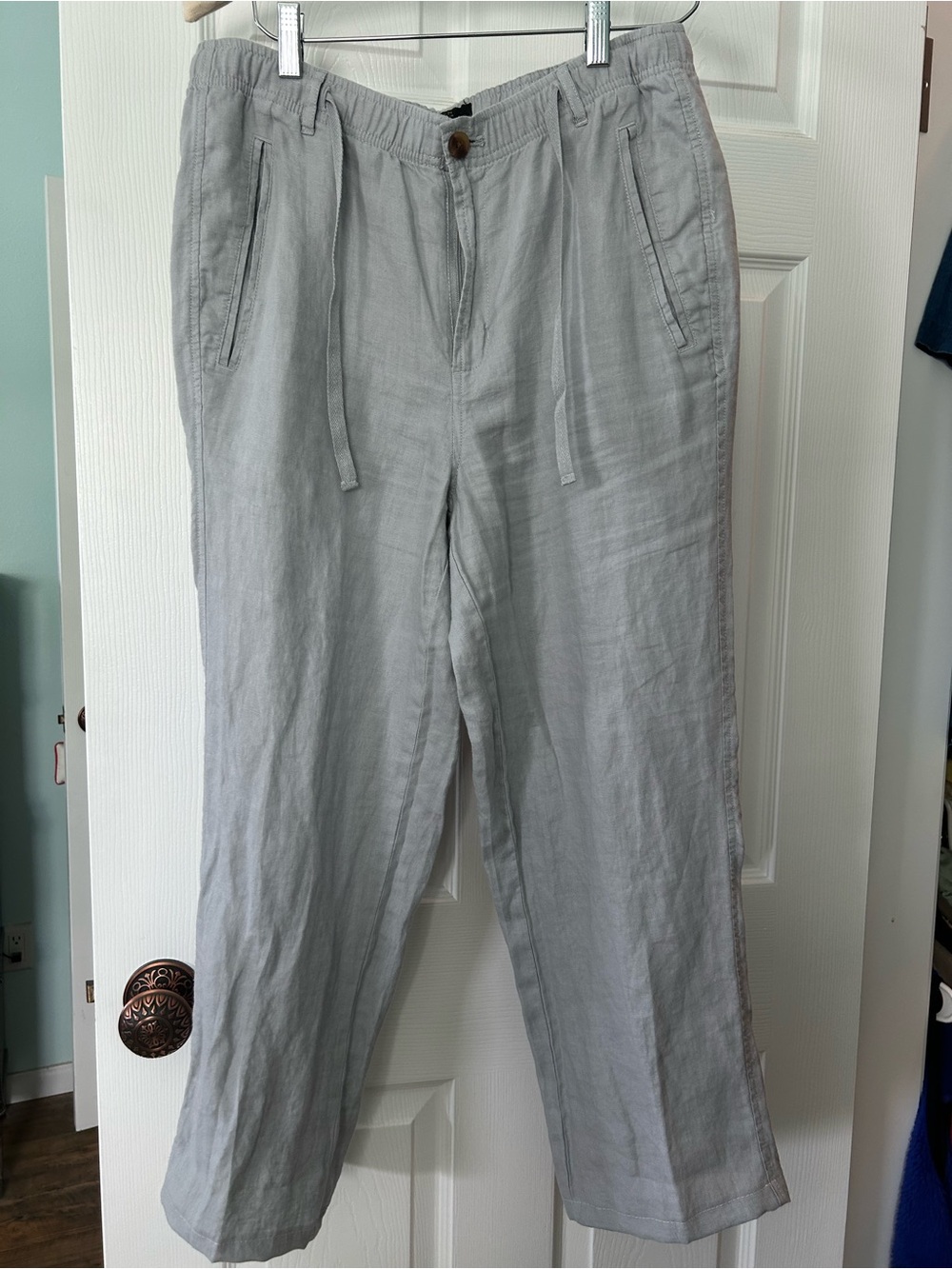 Club Room Light Gray Drawstring 100% Linen Chinos